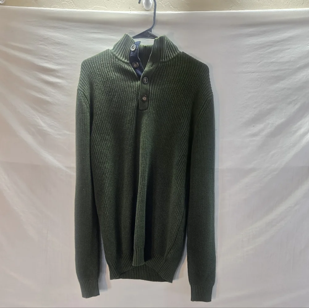 Collars & Co Sweater Men's 3XL Green Kennebunkport Pullover 1/4 Button New